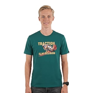 Mens Round Neck Graphic Printed T-Shirt Red