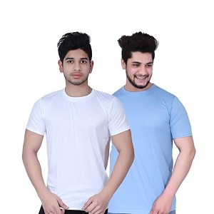Mens Round Neck Polyester Half Sleeve Regular