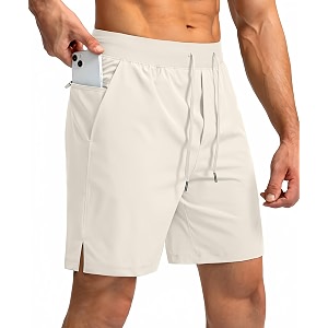 men39s running shorts with zipper pockets 7 inch lightweight quick dry gym workout athletic shorts for men