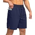 Men's Running Shorts with Zipper Pockets 7 Inch Lightweight Quick Dry Gym Workout Athletic Shorts for Men
