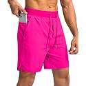 Men's Running Shorts with Zipper Pockets 7 Inch Lightweight Quick Dry Gym Workout Athletic Shorts for Men