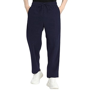 Mens Self Design Corduroy Track Pants -