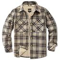 Men's Sherpa Cotton Flannel Shirt Jacket Plaid Button Coat Pocket
