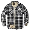 Men's Sherpa Cotton Flannel Shirt Jacket Plaid Button Coat Pocket