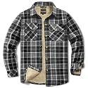 Men's Sherpa Cotton Flannel Shirt Jacket Plaid Button Coat Pocket
