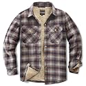 Men's Sherpa Cotton Flannel Shirt Jacket Plaid Button Coat Pocket