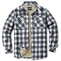 Men's Sherpa Cotton Flannel Shirt Jacket Plaid Button Coat Pocket