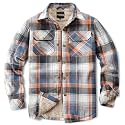 Men's Sherpa Cotton Flannel Shirt Jacket Plaid Button Coat Pocket