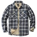 Men's Sherpa Cotton Flannel Shirt Jacket Plaid Button Coat Pocket