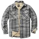 Men's Sherpa Cotton Flannel Shirt Jacket Plaid Button Coat Pocket