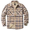 Men's Sherpa Cotton Flannel Shirt Jacket Plaid Button Coat Pocket