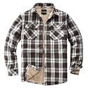 Men's Sherpa Cotton Flannel Shirt Jacket Plaid Button Coat Pocket