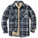 Men's Sherpa Cotton Flannel Shirt Jacket Plaid Button Coat Pocket