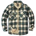 Men's Sherpa Cotton Flannel Shirt Jacket Plaid Button Coat Pocket
