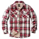 Men's Sherpa Cotton Flannel Shirt Jacket Plaid Button Coat Pocket