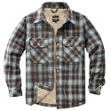 Men's Sherpa Cotton Flannel Shirt Jacket Plaid Button Coat Pocket