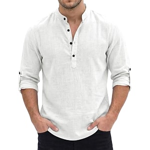 men39s short kurta cotton blend mandarin collar casual ethnic wear regular fit full sleeve kurta for daily festival wear