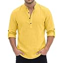 Men's Short Kurta Cotton Blend Mandarin Collar Casual Ethnic Wear Regular Fit Full Sleeve Kurta for Daily Festival Wear