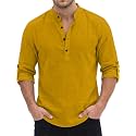 Men's Short Kurta Cotton Blend Mandarin Collar Casual Ethnic Wear Regular Fit Full Sleeve Kurta for Daily Festival Wear