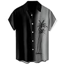 Men's Short Sleeve Button Up Hawaiian Shirt 1950s Vintage Bowling Shirts