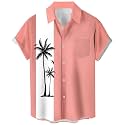 Men's Short Sleeve Button Up Hawaiian Shirt 1950s Vintage Bowling Shirts