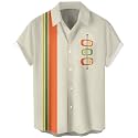 Men's Short Sleeve Button Up Hawaiian Shirt 1950s Vintage Bowling Shirts