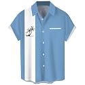 Men's Short Sleeve Button Up Hawaiian Shirt 1950s Vintage Bowling Shirts