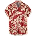 Men's Short Sleeve Button Up Hawaiian Shirt 1950s Vintage Bowling Shirts