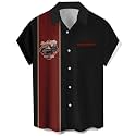 Men's Short Sleeve Button Up Hawaiian Shirt 1950s Vintage Bowling Shirts