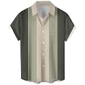 Men's Short Sleeve Button Up Hawaiian Shirt 1950s Vintage Bowling Shirts