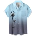 Men's Short Sleeve Button Up Hawaiian Shirt 1950s Vintage Bowling Shirts