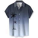 Men's Short Sleeve Button Up Hawaiian Shirt 1950s Vintage Bowling Shirts