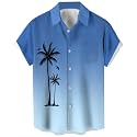 Men's Short Sleeve Button Up Hawaiian Shirt 1950s Vintage Bowling Shirts