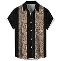Men's Short Sleeve Button Up Hawaiian Shirt 1950s Vintage Bowling Shirts