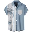 Men's Short Sleeve Button Up Hawaiian Shirt 1950s Vintage Bowling Shirts