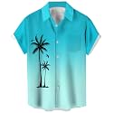 Men's Short Sleeve Button Up Hawaiian Shirt 1950s Vintage Bowling Shirts
