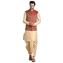 Men39s Silk Blend Solid Kurta Dhoti Set