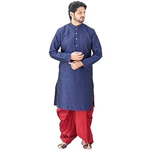Mens Silk Dhoti Kurta Set Party