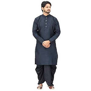Mens Silk Dhoti Kurta Set Party
