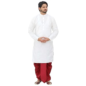 Mens Silk Dhoti Kurta Set Party