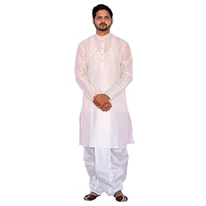 Mens Silk Dhoti Kurta Set Party