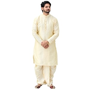 Mens Silk Dhoti Kurta Set Party