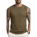 Men39s Sleeveless Waffle Tank Top Vest Round