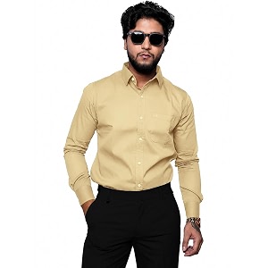 Mens Slim Fit 100 Cotton Solid Full