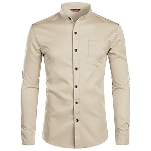Mens Slim Fit Beige Color Cotton Blend
