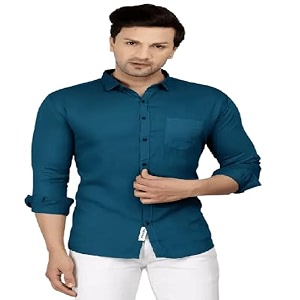 Mens Slim Fit Cotton Casual Shirt with