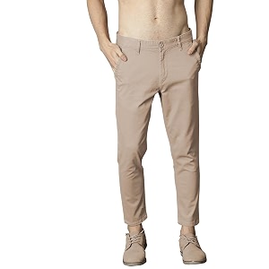 Mens Slim Fit Cotton Blend Trousers -