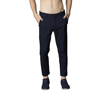 Mens Slim Fit Cotton Blend Trousers -