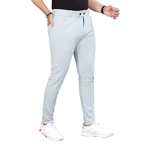 Mens Slim Fit Formal Trousers Mid-Rise