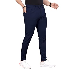 Mens Slim Fit Formal Trousers Mid-Rise